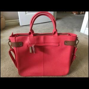 pink leather Danier Leather satchel purse